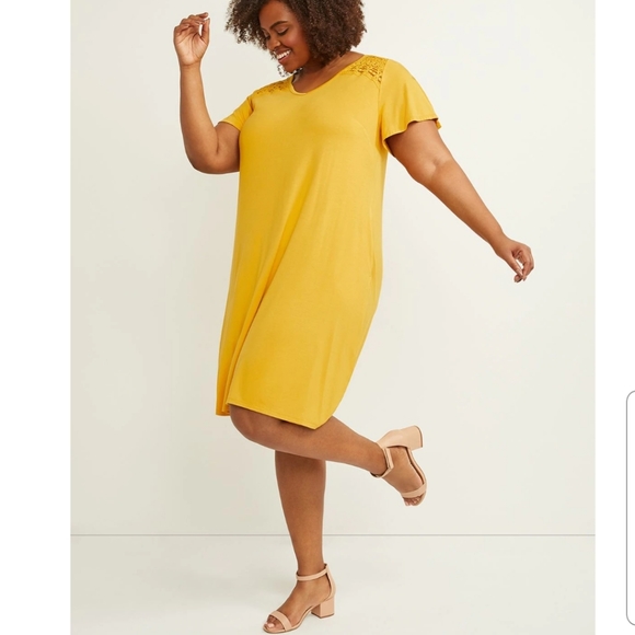 None Dresses & Skirts - 🌻NWT🌻CROCHET-YOKE A-LINE DRESS